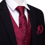 Maroon Paisley Inner Vest Set