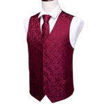 Maroon Paisley Inner Vest Set