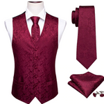 Maroon Paisley Inner Vest Set